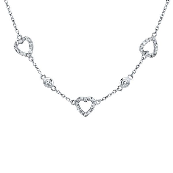 7903DW Bettel-Armband, Silber, rhodiniert, Zirkoniasteine weiß, Herzen