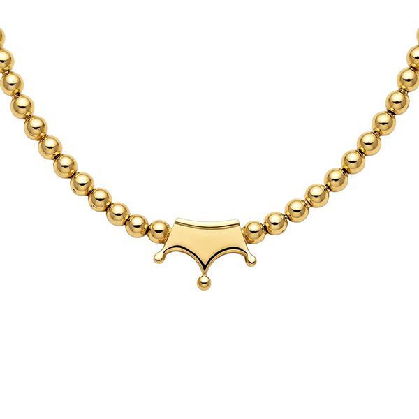 7904D1G Kugelarmband, Krone, poliert, Silber, gelbvergoldet