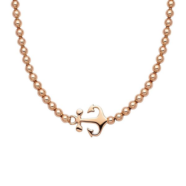 7904D2R Kugelarmband, Anker, poliert, Silber, rosevergoldet