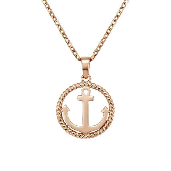 7961AR Anhänger Anker, Kordel, rosevergoldet