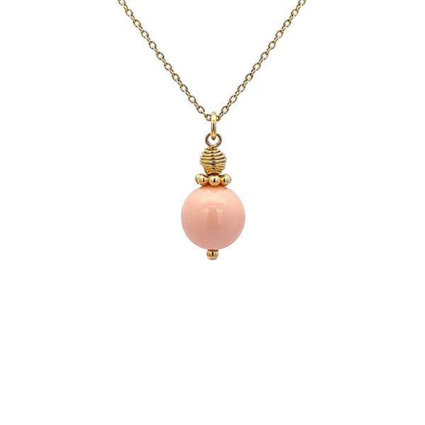 8035A1G3 Anhänger, Kugel rosa, Silber, gelbvergoldet, poliert rund