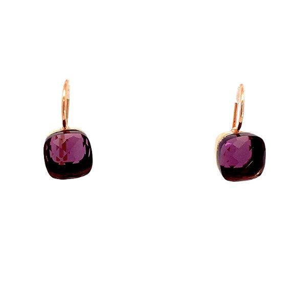 8097BR9 Ohrhänger,Silber ,rosevergoldet, eckig, Zirkoniastein lila