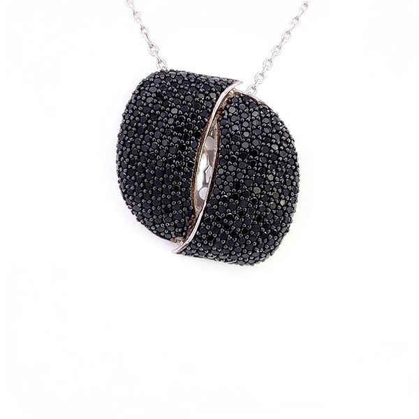 8109AW18 Anhänger inkl. Kette, Silber, rhodiniert, Zirkoniasteine schwarz