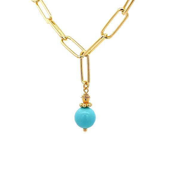 8111D1G14 Armband, Ankerkette, Kugel, muschelkern türkis