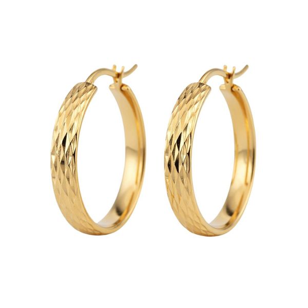 8213B1G Creolen , Silber, gelbvergoldet, Kerben