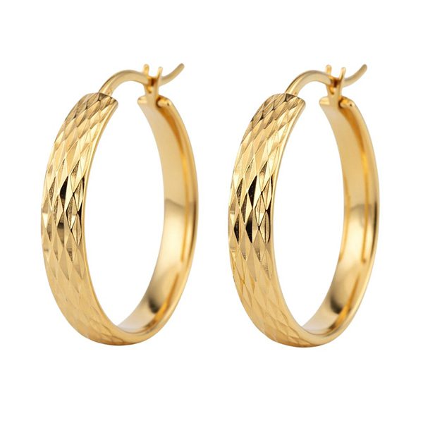 8213BG Creolen , Silber, gelbvergoldet, Kerben