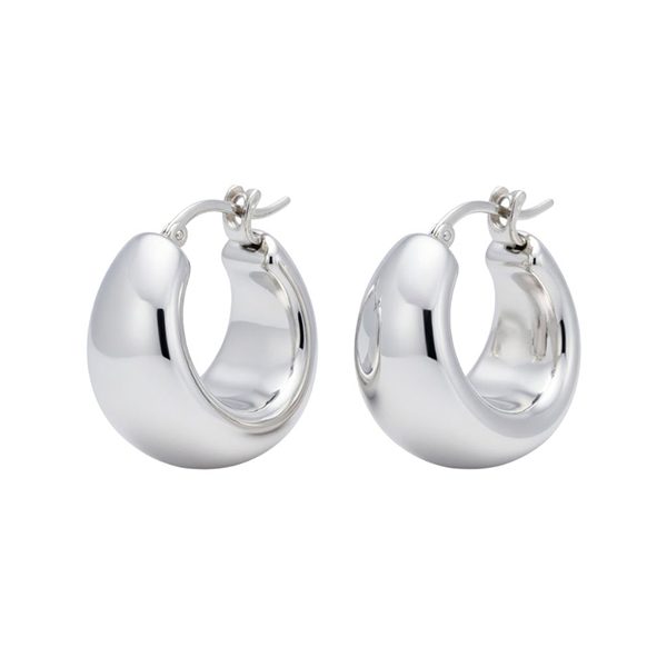 8214BW Creolen , Silber, rhodiniert, Elektroforming , poliert