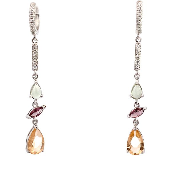 Ohrhänger Silber rhodiniert Formmix bunt