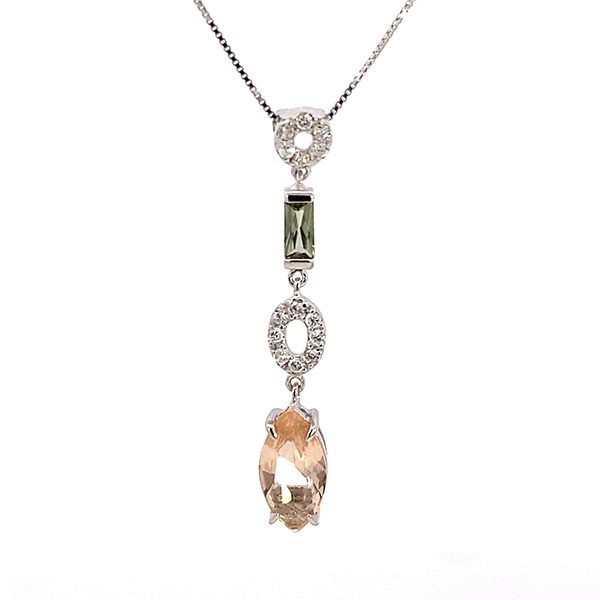 8254AW123 Anhänger inkl. Kette ,Rhodiniert,Formmix, Zirkonia bunt ,