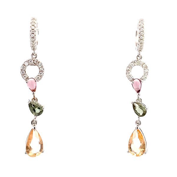 Ohrhänger Silber rhodiniert Formmix bunt