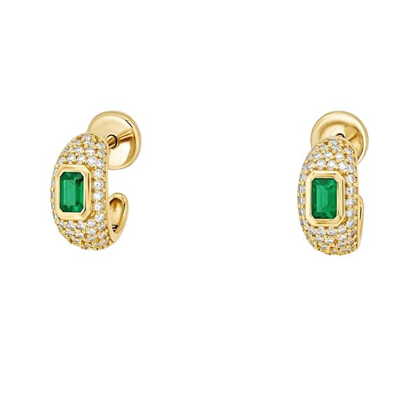 8310BG5 Creolen Silber gelbvergoldet Zirkonia weiß, grün