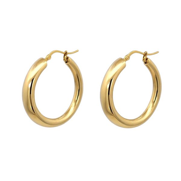 Creolen, Silber, gedreht, rund, gelbvergoldet