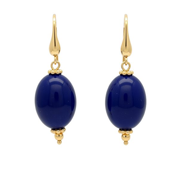 8286BG Ohrhänger gelbvergoldet mit ovalen Lapislazulielementen